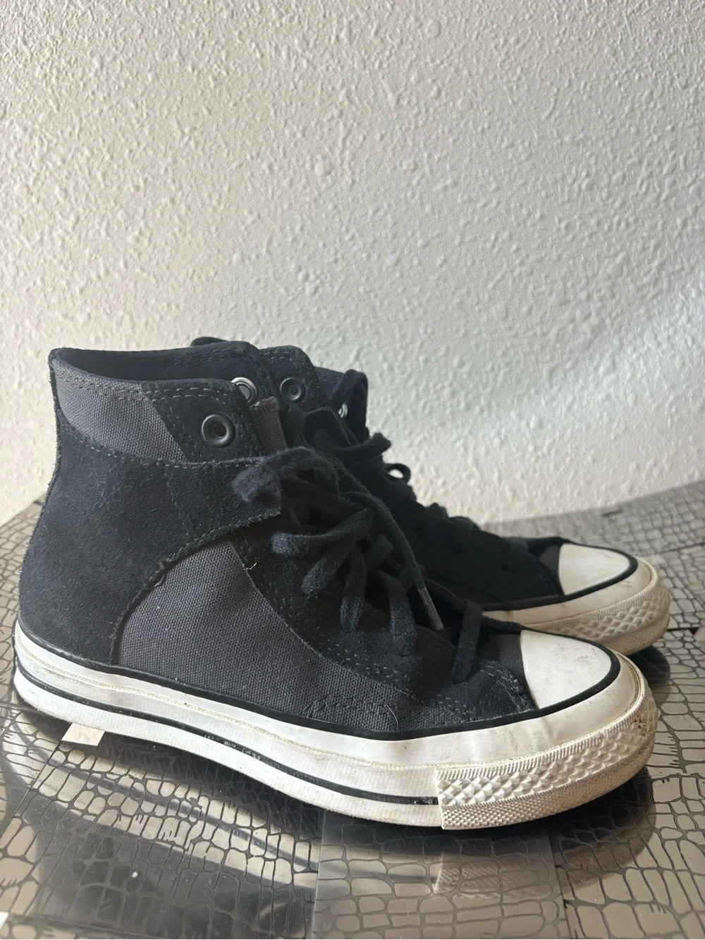Vans Kids High-Top Sneakers in Black and Gray